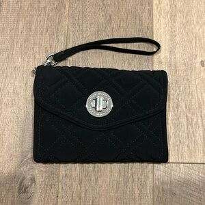 Vera Bradley Black Quilted Fabric Wristlet